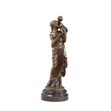 Decoração Feminina Escultura de Bronze Arte Interior Mãe-Filho Estátua de Bronze TPE-517